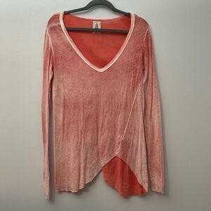 We the free orange burn out tee size xs